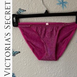 Victoria's Secret Fuchsia Glitter Bikini Panty